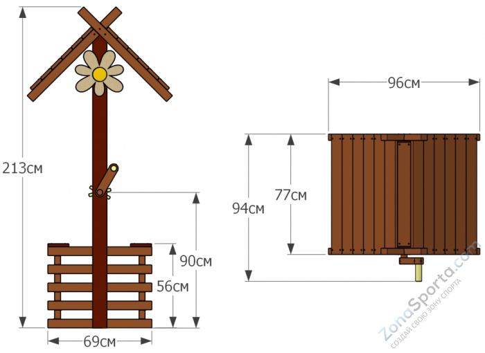 Детская площадка Мельница Marvill 3 игровой колодец Reverso