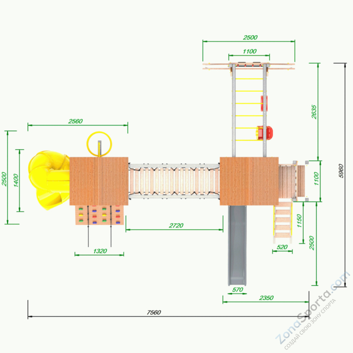 Детская площадка Пикник Ультра А Кракен с винтовой трубой