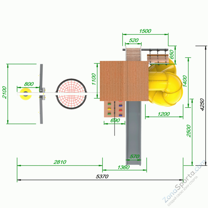 Детская площадка Пикник Ультра А с винтовой трубой 6.1