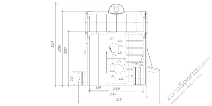 Детская площадка Савушка Куб-1 (Серый) с гамаком для йоги