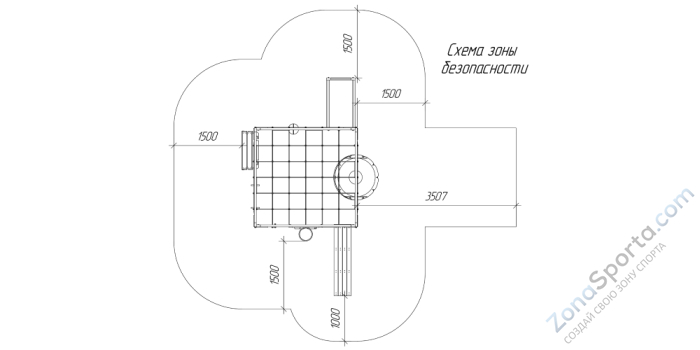 Детская площадка Савушка Куб-1 (Серый) с гамаком для йоги