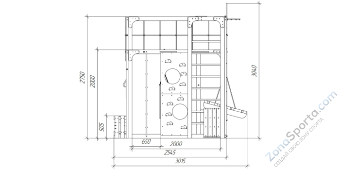 Детская площадка Савушка Куб-2 (Махагон) с гамаком для йоги