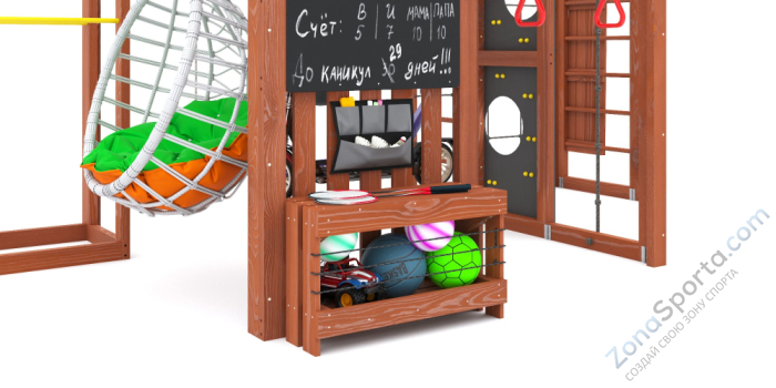 Детская площадка Савушка Куб-2 (Махагон) с подушками и коконом