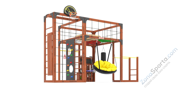 Детская площадка Савушка Куб-2 (Махагон) с подушками