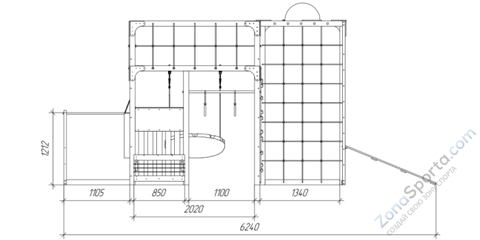 Детская площадка Савушка Куб-2 (Махагон)
