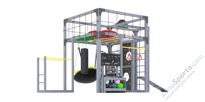 Детская площадка Савушка Куб-2 (Серый) с подушками