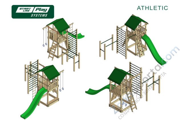 Детский городок SLP Systems Athletic премиум Кедр Детский городок SLP Systems Athletic премиум Кедр