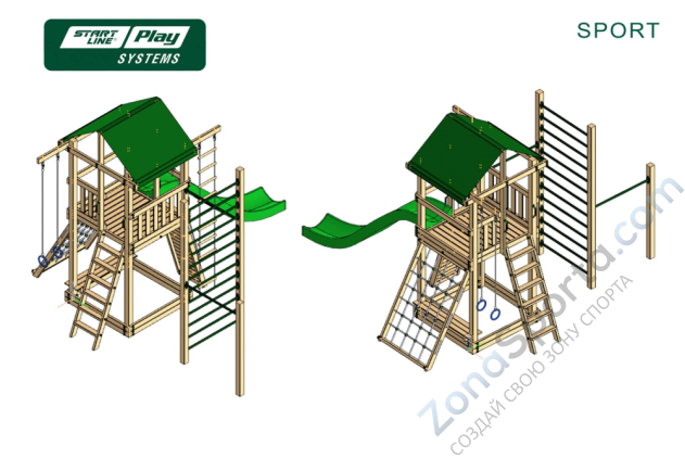 Детский городок SLP Systems Sport премиум Кедр