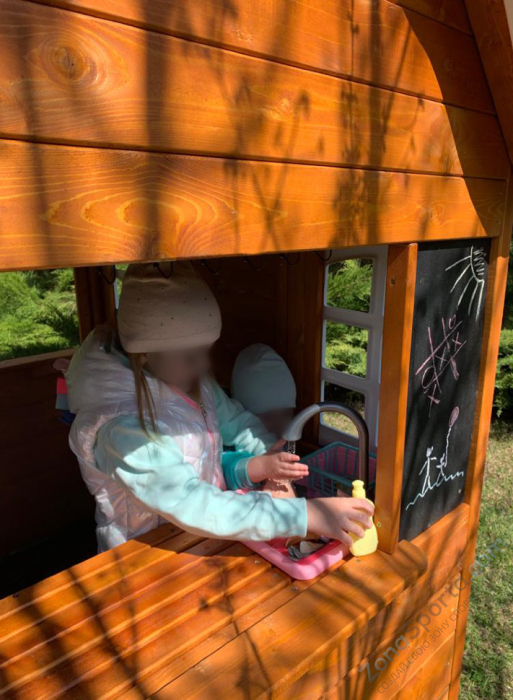 Детский домик Happy house 3 песочный дворик