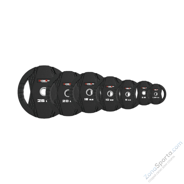 Диск обрезиненный с двумя хватами 25 кг UltraGym UG2005С