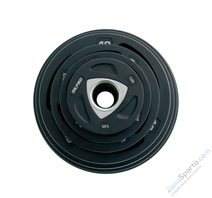 Диск олимпийский полиуретановый 10 кг OKPRO OK2037A-1000-G