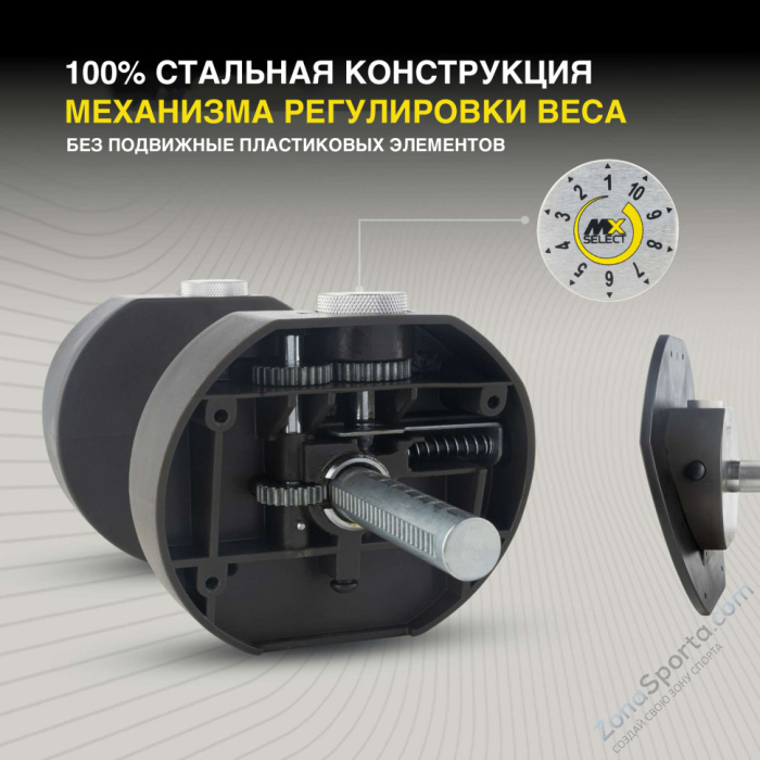 Гантель регулируемая MX Select MX85 вес 5.6 - 38.6 кг