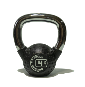 Гиря 4 кг с хромированной ручкой полиуретановая (CPU) Original FitTools