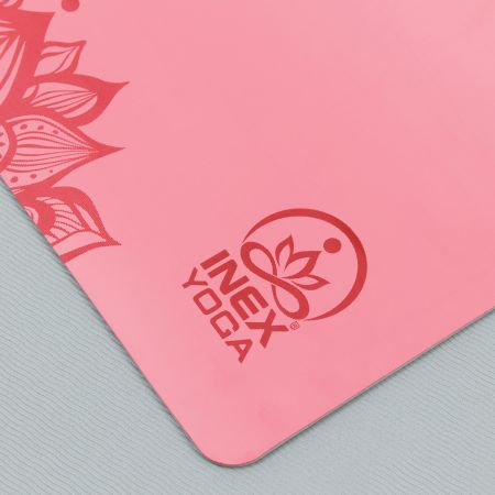 Коврик для йоги INEX Yoga PU Mat TPE c гравировкой розовый