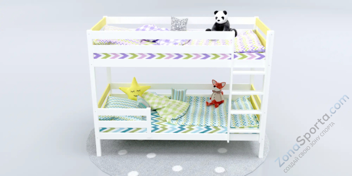 Кровать детская двухъярусная Савушка-01 80х160 желтая