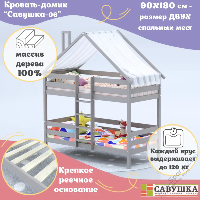 Кровать-домик Савушка-06 двухъярусная 80х160 Cappuccino (капучино) Кровать-домик Савушка-06 двухъярусная 80х160 Cappuccino (капучино)