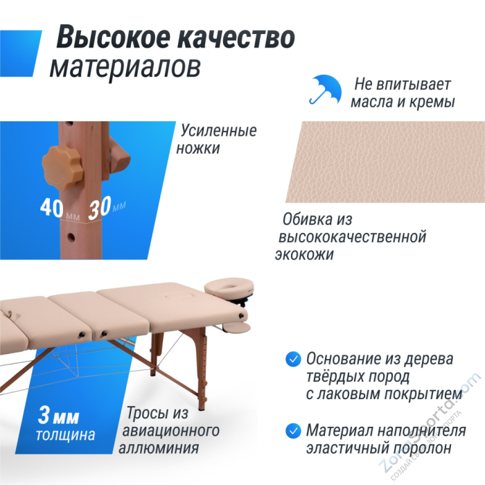 Массажный стол Unix Premium Cream