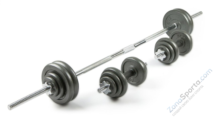 Набор гантели и штанга в чемодане Atlas Sport 50 кг