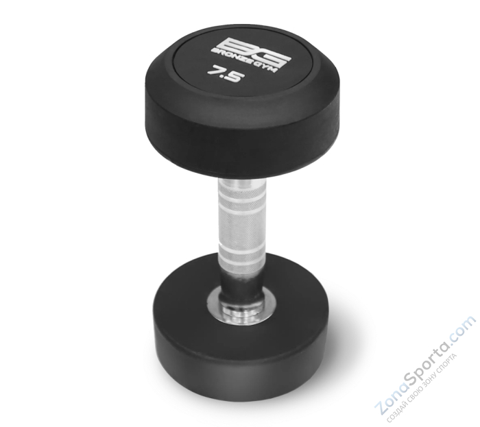 Набор обрезиненных гантелей Bronze Gym, 2.5-25 кг - 10 пар, шаг 2,5 кг