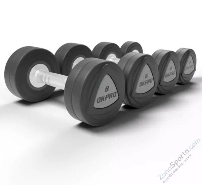Набор полиуретановых гантелей от 32 до 40 кг (шаг 2 кг) OKPRO OK1032B-32-40-G