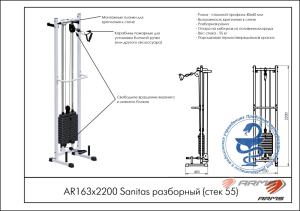 Реабилитационный тренажер Sanitas разборный (стек 55кг) ARMS AR163х2200