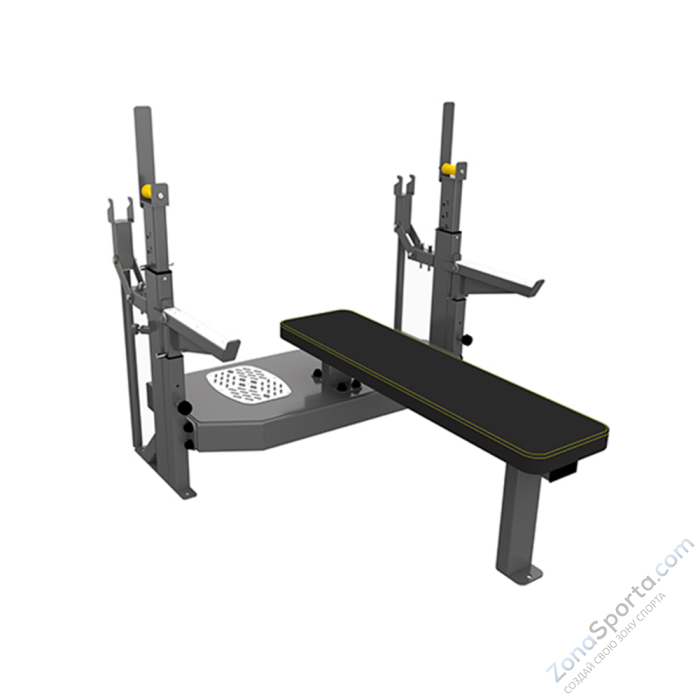 Скамья-стойка домкратная для жима лежа со страховочными упорами Olimpic Bench Tangen A3146
