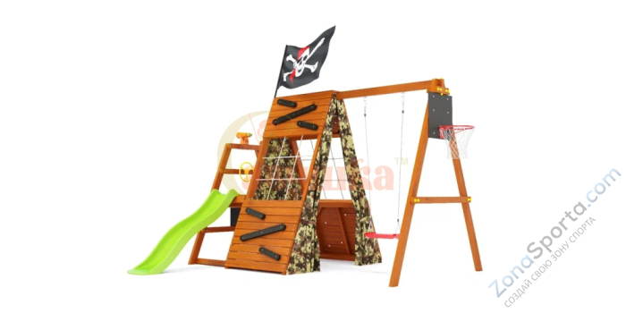 Спортивный домик Савушка База Mini с качелями (Милитари) - 2