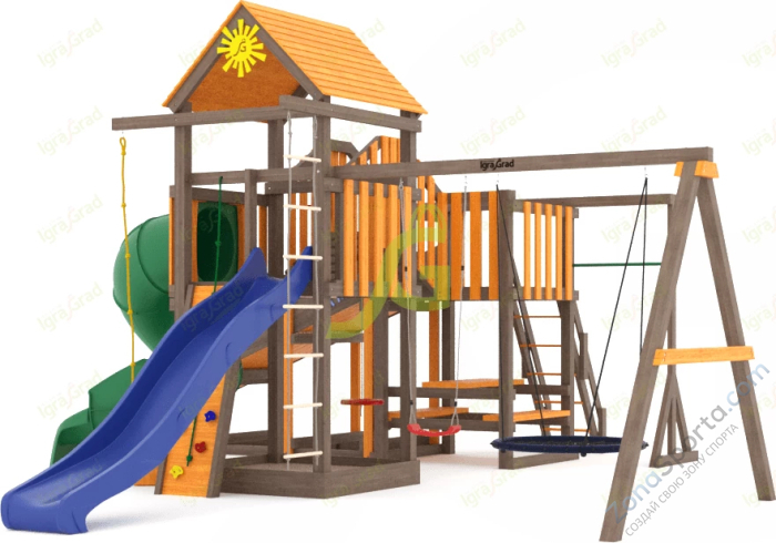 Всесезонная площадка IgraGrad С Мостик 1 с трубой SF1