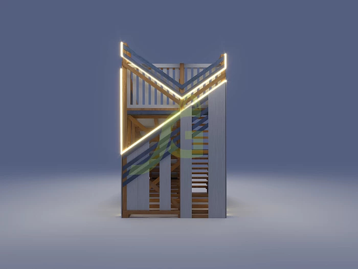 Зимняя деревянная горка IgraGrad Snow Fox скат 10 м мод.4