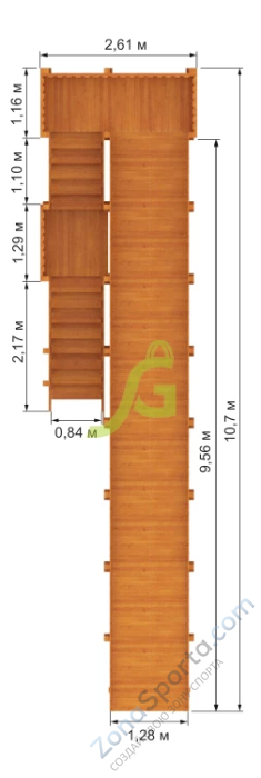 Зимняя деревянная горка IgraGrad Snow Fox скат 10м