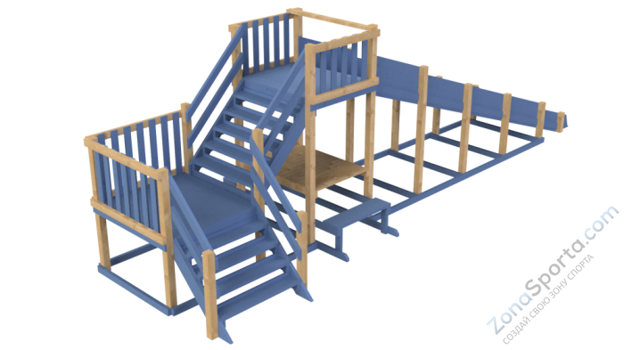 Зимняя деревянная заливная горка Ледянка 2 (масло)