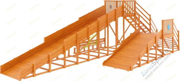 Зимняя горка IgraGrad Snow Fox скат 10 м (мод. 3)