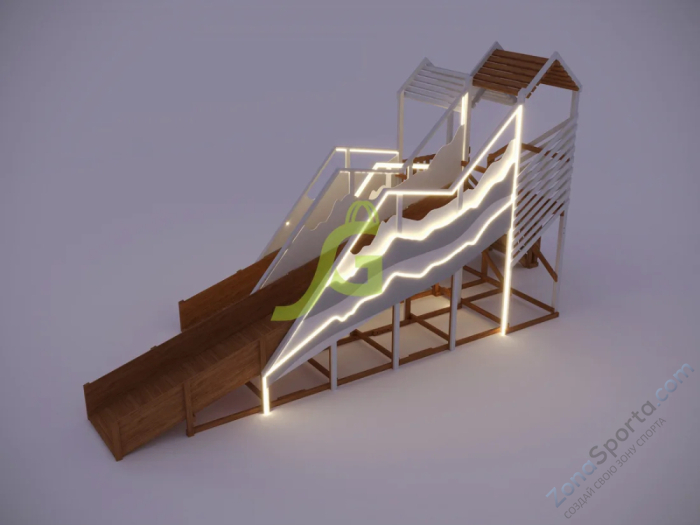 Зимняя горка IgraGrad Snow Fox скат 8 и 5 м мод.2